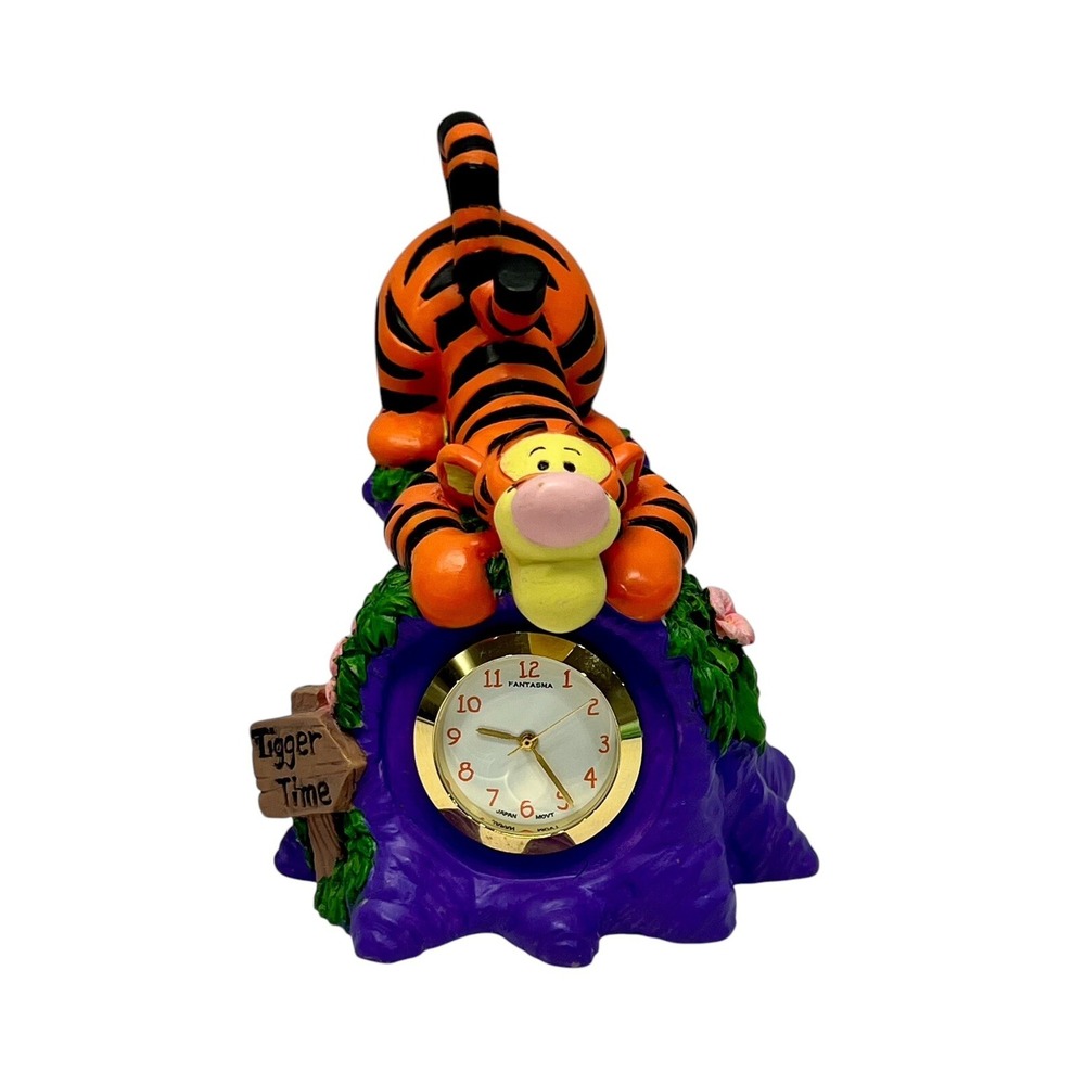 Tigger Time Winnie-the-Pooh Miniature Clock Figurine Needs Battery Fast Shipping